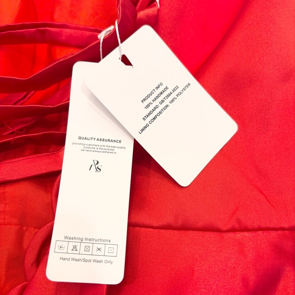 NEW Red Dress Satin Dress One Shoulder Dress NWT Size S/6 - Picture 6 of 10
